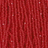 13/0 Charlotte Cut Preciosa (Czech) Bead Opaque Red Strung